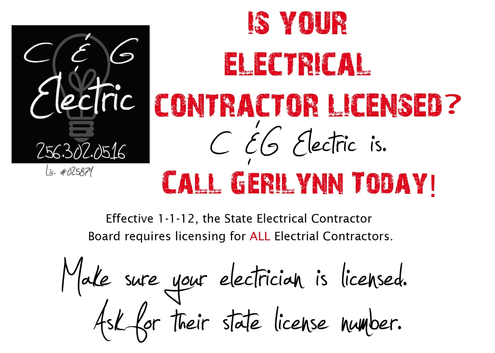 C&G Electric storefront in Albertville, AL